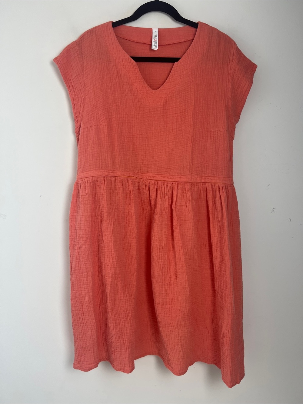 Latched Mama Medium Coral 100% Cotton Gauze Mama Coastline Nursing Dress